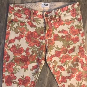 PAIGE Skinny Crop Floral Jeans Size 27